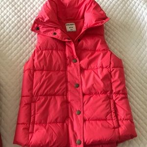 Old navy hot pink puffer vest